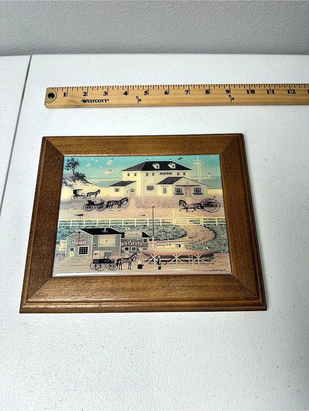 Georgina's Country Creations Charles Wysocki Framed Ceramic Tile Sand Dunes Inn